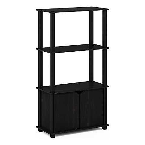 Furinno Brahms 4-Tier Display Shelf with Door Cover