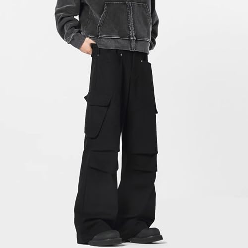 Men's Baggy Denim Pants Pockets Wide Leg Hip Hop Y2K Jeans Vintage Casual Loose Fit Streetwear Kater Trousers2