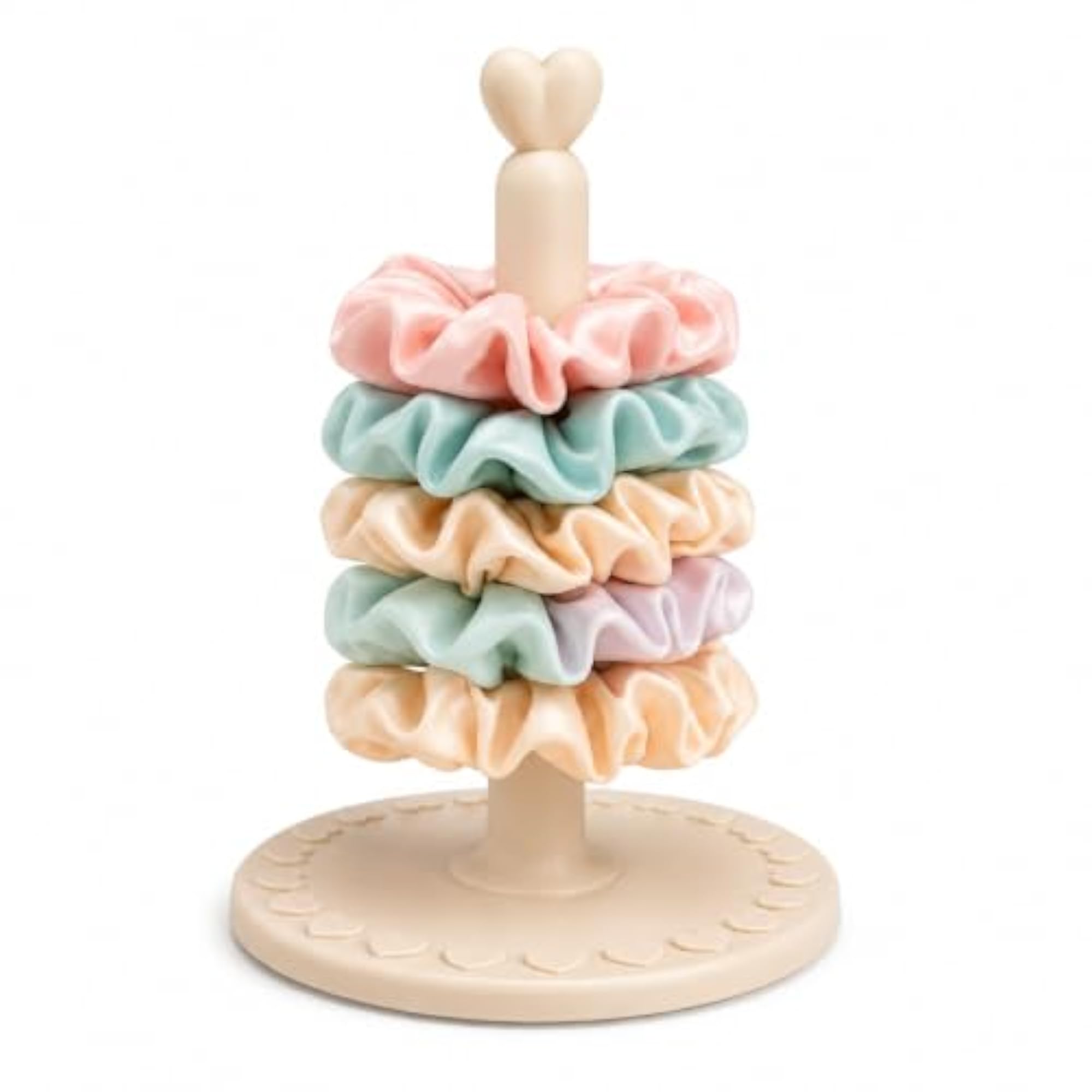 Scrunchie Organizer Stand for Hair Accessories, Heart Top