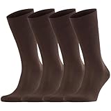 Dafi soft 4 Pairs Men's Seamless Toe Cotton Socks - Premium Comfort, Made in Turkey, Size 9-12 uk, Brown