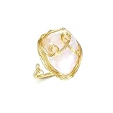 UOXWOWXOU Pearl Ring For Women Baroque Pearl Handmade Pearl Jewelry Anniversary Gifts for Her, Adjustable Pearl Ring Band for Women