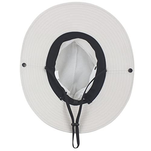 Muryobao Women's Sun Hat Outdoor Uv Protection Foldable Mesh Bucket Hat Wide Brim Summer Beach Fishing Cap Pure Beige #TOP4