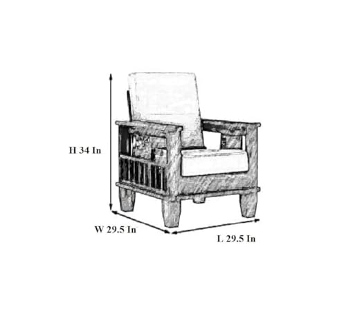 Image of Wooden 5 Seater Sofa Set for Living Room & Drawing Room, Capacity: Five Seater, Seating Type: 3+1+1, Material: Solid Sheesham Wood Rosewood, Walnut Brown