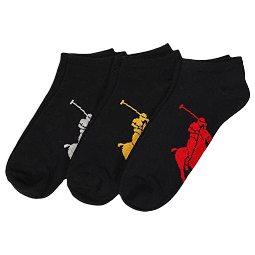 POLO RALPH LAUREN Classic Sport Big Pony Low Cut Socks - 3 Pair Pack - Soft and Lightweight Cotton Comfort