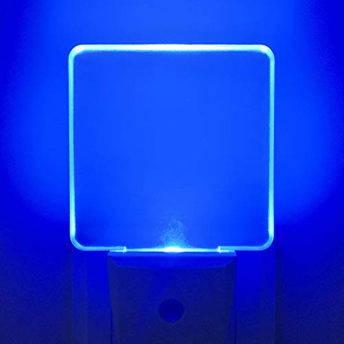 2Pcs Lámpara Nocturna con Smart Automático Sensor 0.5W LED Luz de Noche con Enchufe de Pared de Bajo Consumo,Luz Azul