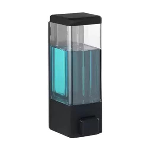 Image of 350ml Wall Mount Transparent Liquid Soap Dispenser Use for Foam, Conditioner, Gel, Lotion, Soap, Liquid, Shampoo Dispenser (Black) (Pack of 1)