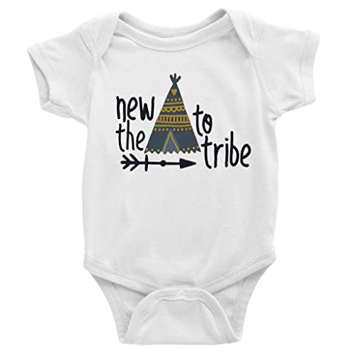 Image of New to The Tribe Baby Boy Girl Onesie Newborn Organic Bodysuit Romper