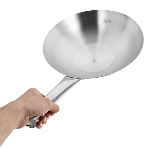 Wok de acero inoxidable Zerodeko con mango ergonómico miniatura 4