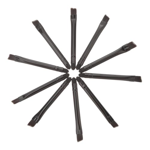 IWOWHERO Double-ended Eye Shadow Brush Makeup Sponge Brush Set 10 Pcs Stainless Steel Nylon Material Soft Durable for Professional Personal Use