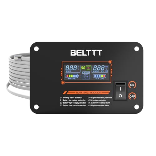 Rewing Power Inverter Remote On/Off Switch with LCD Display and 23 Ft Cable for BLP Series 12V to 230V AC Pure Sine Wave Inverter