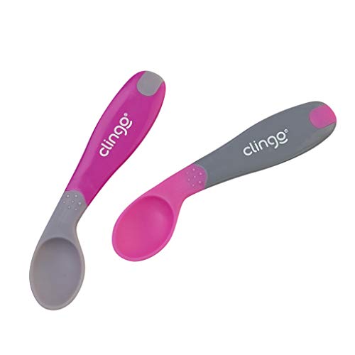 Clingo Colheres De Silicone Termosensiveis Cinza/Rosa