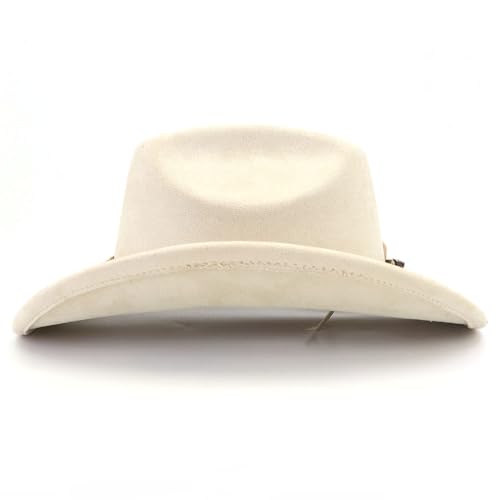 Image of Classic Suede Cowboy Hat for Adult Wide Brim Western Cowgirl Hat Women Fedora Hat with Leopard Print Hatband