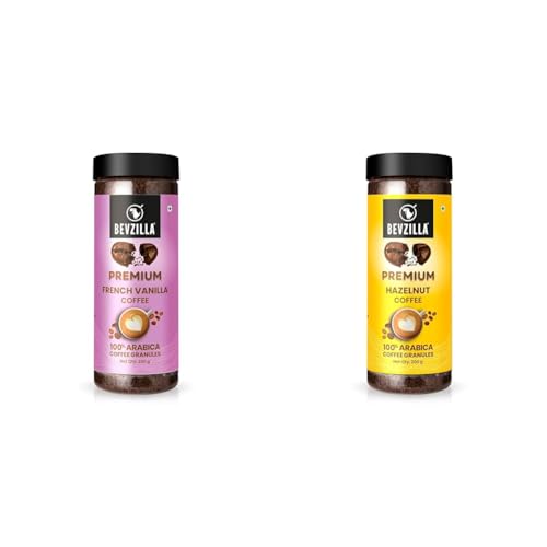Image of Bevzilla Vanilla Instant Coffee 200g & Hazelnut Instant Coffee 200g
