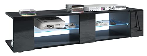 Vladon Mueble TV Movie – El mueble para TV negro abierto