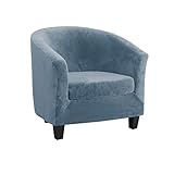 Housses de fauteuil de club : housse de chaise ronde de salon fabriquée en tissu élasthanne durable et très élastique, qui a une texture douce, riche, confortable et infroissable. Doux pour la peau et confortable, durable à laver. Convient pour les fauteuils de toutes tailles et styles.