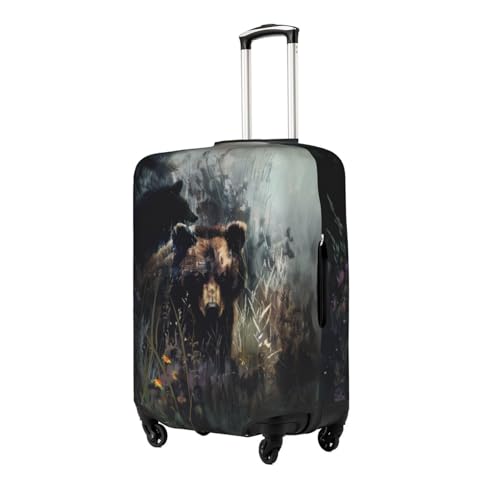 bear and flower Elastic Travel Luggage Cover Travel Suitcase Protective Cover2