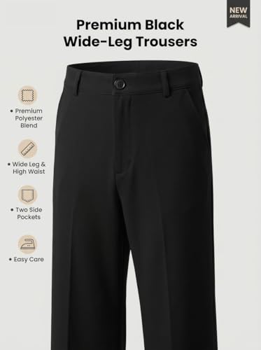 Image of Women's Formal Trousers | Stretch & Regular Fabric Options | Straight Fit Office Wear Pants with Pockets | Casual Trouser for Womens