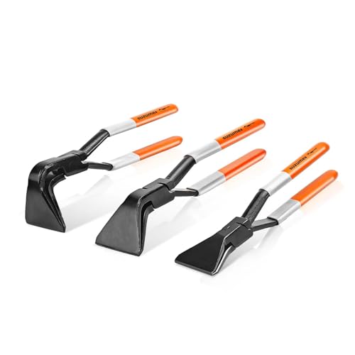 Image of SUZUME 3 Pack Hand Seamers Sheet Metal Tools, Metal Bender Hand Tool, Sheet Metal Bender - 𝗦𝘁𝗿𝗮𝗶𝗴𝗵𝘁, 𝟰𝟱𝗮𝗻𝗱 𝟵𝟬 with a Tool Box, for Roofing, HVAC, Drawer