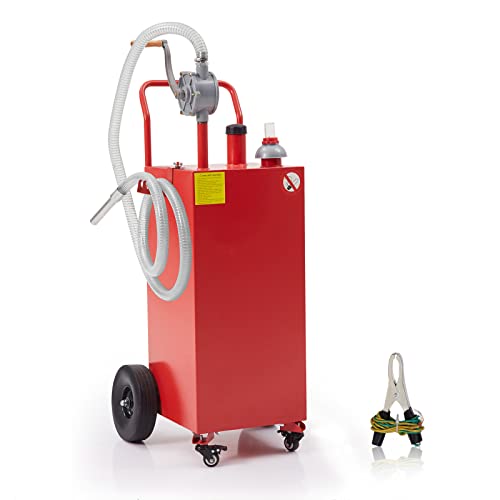 Caddy de gas de 30 galones – Depósito de combustible portátil con bomba tanque de gasolina tanque de almacenamiento de combustible portátil para barco, coche, jardín,...