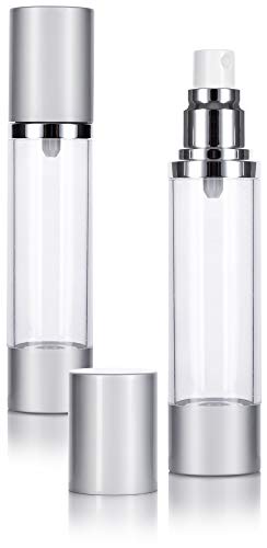 JUVITUS (2 Pack) 1.7 oz Acrylic Airless Spray Bottle Silver Matte