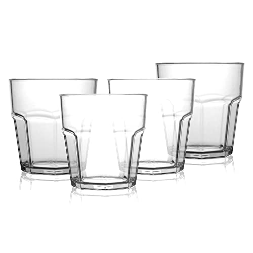 CORK GENIUS Unbreakable Beer Glasses, Shatterproof and BPA-Free Tritan Plastic, Scratch-Resistant Freezable Acrylic, Dishwasher Safe, 4 Pack