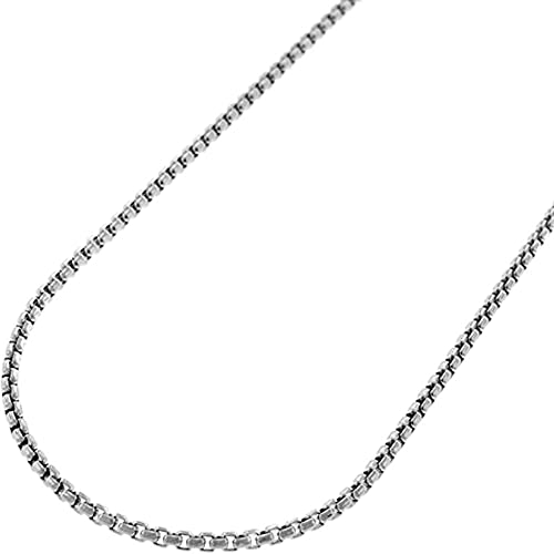 ARGENTO REALE 925 Sterling Silver Necklace Solid Round Box Link Chain Necklace - 925 Rhodium Necklace Chains 1.5MM - 3.5MM, Box Chain, Pendant Chain,silver chain made in italy2