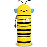 HTGWCG Estuche Escolar de Silicona Blanda 2 en 1, Animales Dulces Panda Portalápices de Mesa, Estuche de Silicona Suave para la Escuela Cremallera (F)