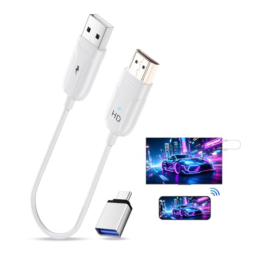 Wireless HDMI Display Adapter Plug and Play, Screen Mirroring Adapter Streaming Video/Audio/Files...