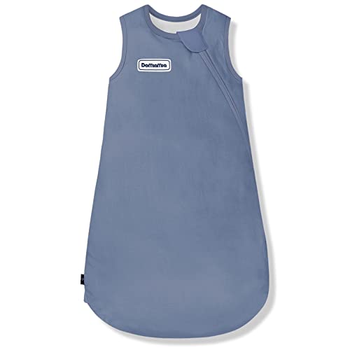 Domiamia Baby Sleep Sack 1.0 Tog Rayon Made from Bamboo & Soft Cotton，2-Way Zipper Closure，Toddler Wearable Blanket for 0-3-6 Months