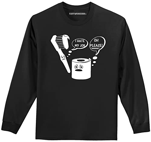 Image of I Hate My Job Toothbrush Toilet Paper Funny Top Toothbrush Toilet Paper Humor Graphic Cotton Tee Adult Youth Tall Men Women