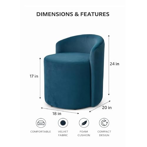 Image of Jaico Wood Seating mudda Puffy Stool Chair for Living Room, Dressing Table, Office, Home Decor, Ottoman pouffes, Sofa Type, and Large .Ottoman and Chair Combined into one (Green)