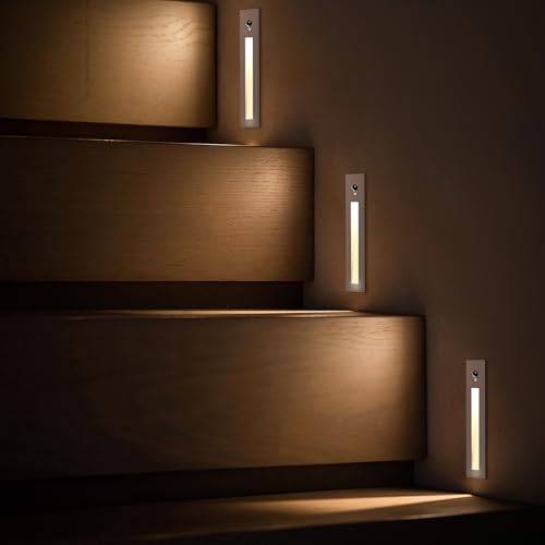 Image of SCON Motion Sensor Step Lights, Wired LED Stair Light for Indoor Use, Operated Automatic Motion Sensing Bright Lighting for Stairs Hallway /Pathway and Entryway Safety(3W /3000K /NODIM)