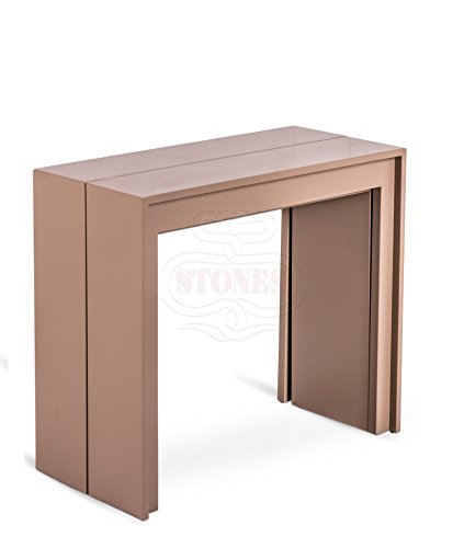 Stone Pinocchio Modulable, Métal, Laqué Taupe Anti-Rayures, 90 x 42,5/302,5 x H 76 cm