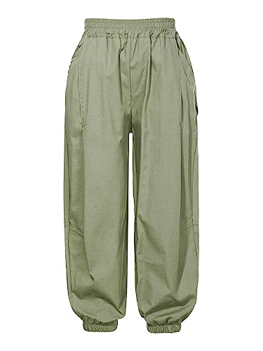 Kids Boys Baggy Cargo Pants Elastic Waistband Straight Loose Dance Trousers Casual Jogger Pants Activewear