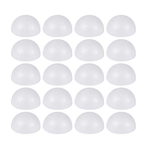 BESPORTBLE 50PCS 2.3 Inch White Foam Balls Half Round Half Sphere for DIY Crafts Christmas Wedding Project Modeling DIY Art Decoration