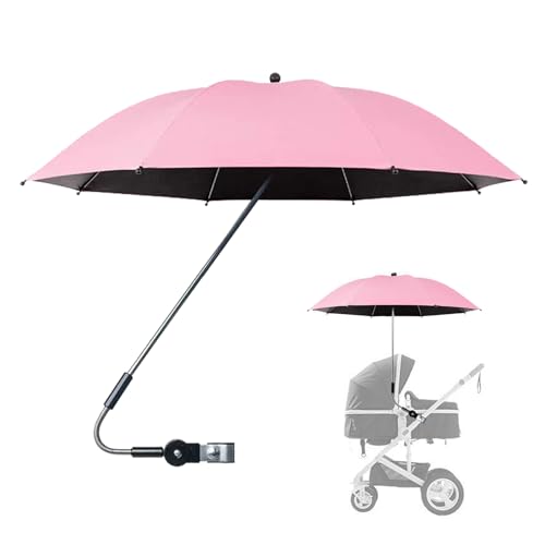 Ombrelle Poussette Universelle, Ombrelle Universelle Pour Poussette, Parasol Anti UV 50+ Pour Landau Avec Pince De Fixation Réglable, Parapluie De Protection...