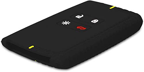 Image of JVCV Soft Silicone Key Cover Compatible with Renault Duster Kiger Triber Smart Key - Stylish Durable Protective (Black)
