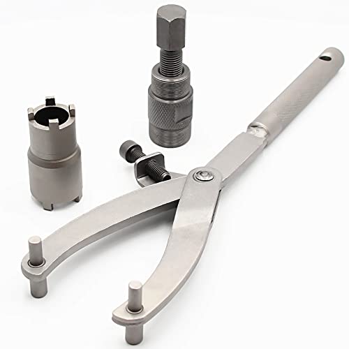 Adjustable Motorcycle Fly Wheel Spanner Wrench Tool And 24Mm&27Mm Magneto Flywheel Puller With 20Mm 24Mm Lock Nut Clutch Removal Tool #TOP3