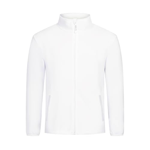 EXNER Herren-Fleecejacke, langarm, Stehkragen, Seiteneingrifftaschen, Zipper, weiß, Größe M
