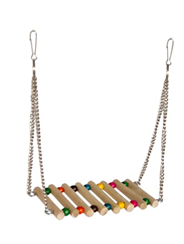 Image of KSK Parrot Swing Bird Toy | Natural Wood Cage Hanging Swing for Small & Medium Birds