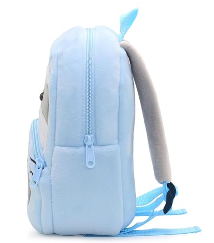 Image of Frantic Kids Velvet School Bag soft plush standard Backpack Baby Girl Preschool Mini Travel Bags Baby Girl & Baby Boy & Toddlers Picnic Carry Travelling Bags (2-5 Years)