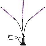 🍓Tres cabezas y cuello de cisne flexible: El amplio diseño de iluminación lineal permite cubrir un área mayor y suministrar energía para más plantas. La lámpara es fácil de fijar y los cuellos se pueden ajustar rápidamente a todas las posiciones posibles.