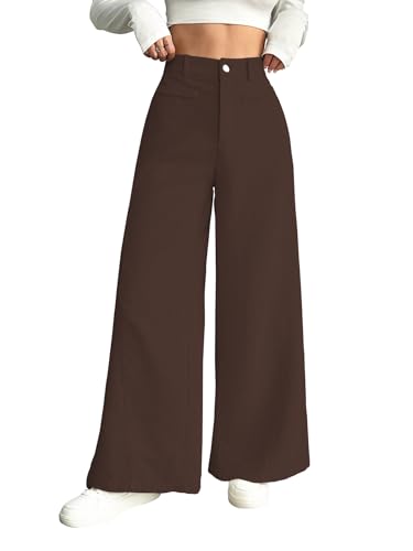 Pantalon taille basse et jambe large blanc style décontracté relax