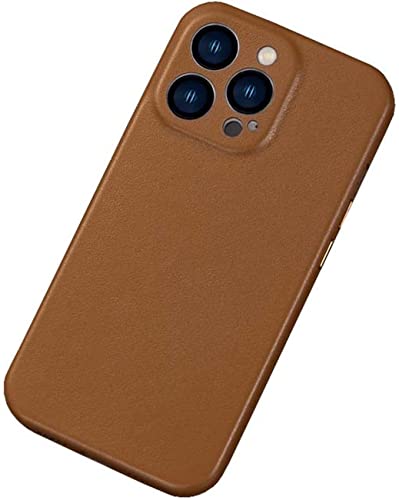 Étui en cuir véritable iPhone 13 Pro Max marron, la coque élégante de haute qualité