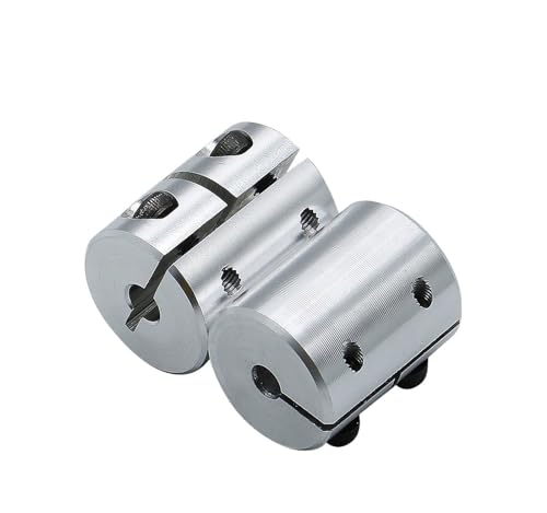 Rigid coupling,Stainless steel rigid coupling 1pcs D25L30 High Precision Rigid Coupling Aluminium Alloy Shaft Coupler CNC Router 3D Printers Parts(6.35X8)