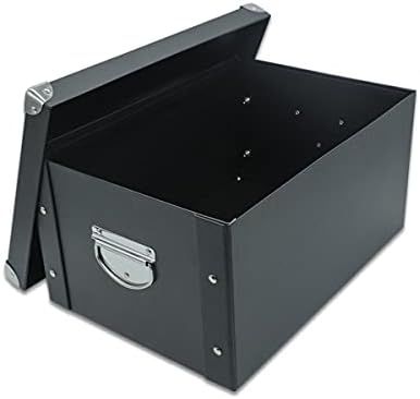 GUOZI Collapsible Storage Box, Decorative Memory Box with Lid & Metal Reinforced Corners, Cardboard File Box with Handles, Organizer Gift Box for Keepsake Toy Photos Office Nursery Wardrobe Bookshelf