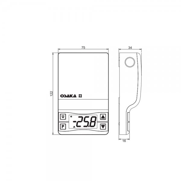 Termostato digital de superficie refrigeración