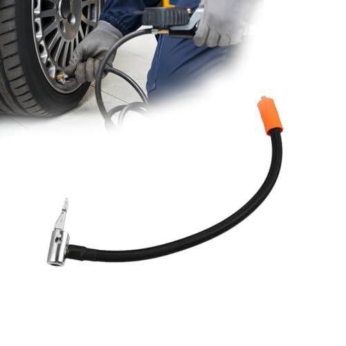 Tyre Pump Hose, 40cm/15.74inch Quick Air Release Replacement Hose for Tire Inflators, Anti Scald Air Pipe Emergency Start Power Supply Air Pipe, with Valve Adaptors for Bicycle Motorcycle Car