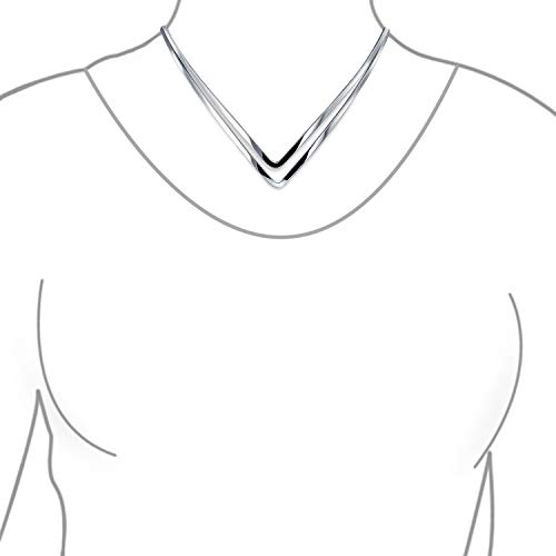 Bling Jewelry Basic Simple Choker Double V Shape Geometric Collar Statement Necklace For Women .925 Silver Sterling2