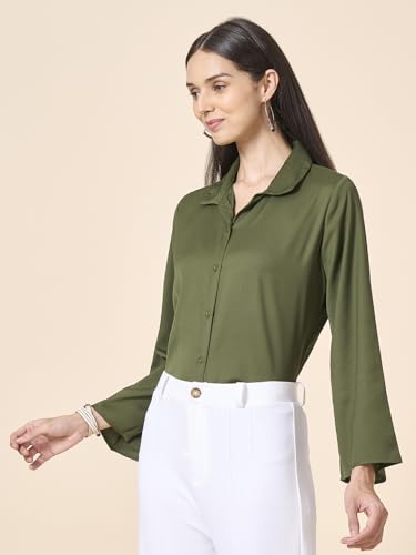 Image of Style Quotient Women Solid Regular Fit Shirt